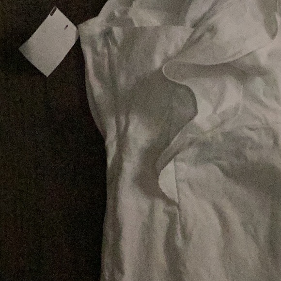 $5 Sale NWT BABE Society White Asymmetrical Ruffle Mini Dress Size S - Picture 4 of 5